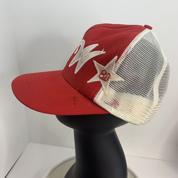Vtg NW 1980 Trucker Hat L/XL Red Trucker Mesh Back Cap Embroidered Made USA READ - Picture 4 of 6